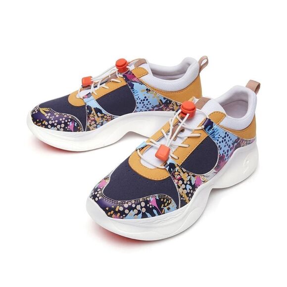 UIN Women's Chunky Fashion Sneakers Walking Casual Shoes (Dye-Isabel Palma)